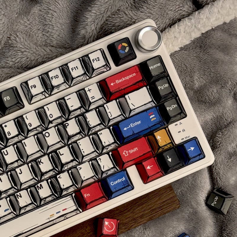 Gundam Comic Hundred Mixed Lamp Key Cap Original Height 136 Key Full Set Classic Simple Mechanical Keyboard Key Cap Key Meow - Image 5